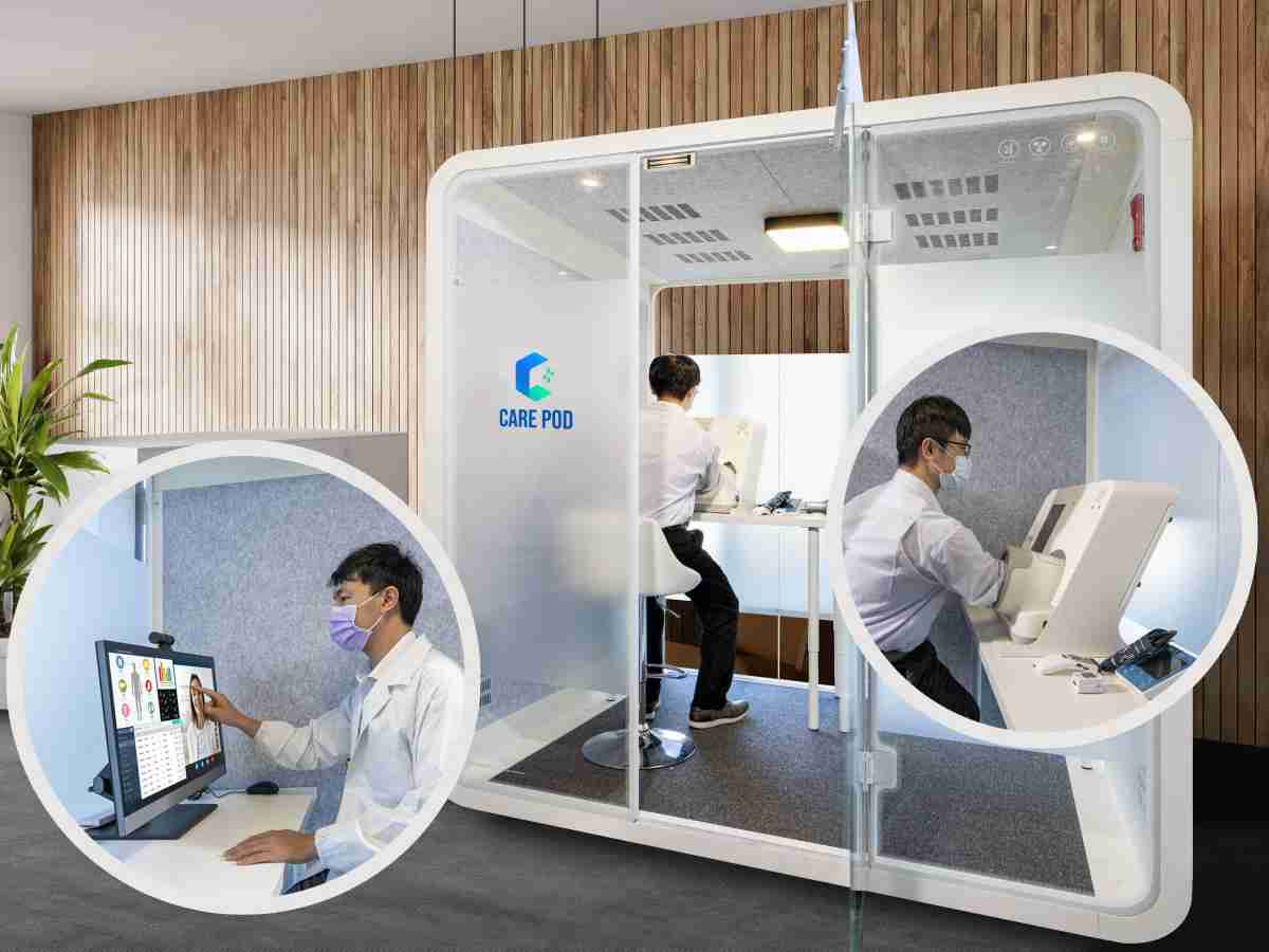 达擎于医疗科技展中展出＂远距诊疗舱＂，，，，以因应医疗数字化及社会高龄化趋势下、、复诊及慢性病患等族群对于远距看诊需求逐渐升高所推出的创新整合方案。。多功能合一、、、、高隐私性的远距诊疗舱可根据病患端与医师端的不同需求，，，，提供弹性化及客制化功能，，节省医生和病患的精力及时间